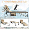 Sun Lounger 5-Position Adjustable Backrest for Garden Recliner Chaise Lounge Chair Folding Sun lounger Portable Sunloungers with Strap Sun bed for Beach Terrace Pools Camping Guest Bed Indoor