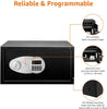Steel Security Safe with Digital Keypad - Secure Money, Cash, Jewelry, ID Documents, 28 Litres, 43 cm W x 37 cm D x 23 cm H, Black