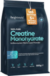 Creatine Monohydrate Powder 500g (165 Servings) | 200 Mesh Micronised, Unflavoured & Vegan | Creatine Powder | Performance & Muscle Strength | Creatine Nutritional Supplements for Post & Pre Workout