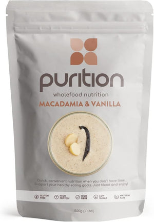 Macadamia & Vanilla - Natural, Gluten Free, High Protein, Low Sugar, Keto, Vegetarian, Meal Replacement Shake for Healthy Weight Management, 500g, 12 Servings