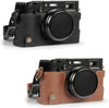 Ever Ready Genuine Leather Half Camera Case Compatible with Fujifilm X100VI (Brown)