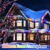 200 FT 500 LED Christmas Tree Lights Outdoor Decorations Fairy Lights Mains Powered Waterproof Multicolour String Lights Plug in with Remote Timer 8 Modes for Xmas Outside Garden House Party