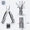 Multi-Tool, 21 in 1 Multitools Pliers with Rope Cutter, Can Opener, Screwdriver, EDC Tools for Camping, Outdoor Activities, Repairing (Shiny)