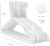 50 Metal White Wire Coat Hangers 13 Gauge Remat Trousers Bar Garment Clothes Hangers With Notches