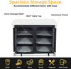 Folding Camping Storage Cupboard Portable Camping Kitchen Unit with Aluminium Frame, 1 double cupboard, Black, 100×50×80cm
