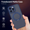 Magnetic Stand Case for iPhone 15 Pro Cover, Matte Clear with Invisible Ring Holder Compatible with Mag safe Shockproof Protective Case for iPhone 15 Pro 6.1''-Blue