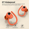 Wireless Earbuds, Bluetooth 5.3 Headphones with 4 ENC Noise Canceling Mic, 50H Stereo Dual LED Display Ear Buds, Sport Wireless Earphones with Earhooks, IP7 Waterproof Wireless Headphones Gym, Orange