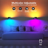 Battery Operated Wall Lights, LED Up Down Wall Lamp with Touch & Remote Control, 15 RGB Ambience Warm White Lights, 4 Dimmings, 360° Rotation, Rechargeable Wall Sconce for Bedrooms Reading