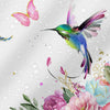 180x180cm Watercolor Flower Hummingbird Shower Curtain for Bathroom Spring Pink Wildflower Polyester Fabric Botanical Shower Curtain with Hooks