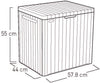 "City Oasis 113L Balcony Garden Storage Box: Stylish Grey Wood Panel Design, Weatherproof, Low Maintenance, 2-Year Warranty"