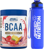 Bundle: BCAA Powder 450g + Lifestyle Water Bottle 1000ml | Branched Chain Amino Acids BCAAs Supplement, Intra Workout & Recovery (450g - 32 Servings) (Fruit Burst)