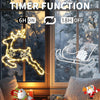 Christmas Window Lights Reindeer and Sleigh Christmas Hanging Lights Battery Operated with Timer 8 Modes Warm White Fairy Light for Window Wall Bedroom Home Party Xmas Decoration