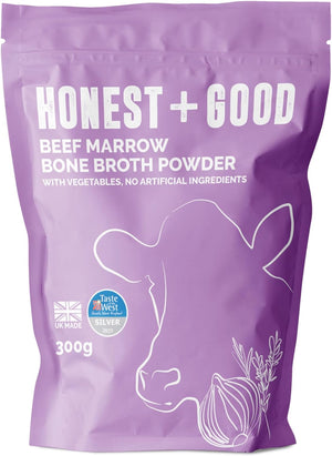 UK's Beef Marrow Bone Broth Powder | 30 Servings 1 Month Supply | Grass Fed | Hair Skin Gut | 6500mg Type I & III Collagen High Protein | UK Made | Small-batches