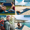 Self Inflating Camping Mat, 9CM Portable Ultralight Inflatable Sleeping Mat with Foot Pump and Pillow, Compact Waterproof Connectable Double Camping Mattress for Hiking, Backpacking