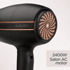 Super Power 2400W Hair Dryer, Salon AC Professional motor, Strong fast drying airflow Black