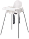 Highchair ANTILOP, White, 15 kg Max Load, Portable, Foldable, for Kid, Aged 6 months to 3 years