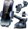 2024 BEST Car Phone Holder 【80LBS Strongest Suction】 Rotatable Universal Mobile Phone Mount Dashboard Windscreen Van Cradle for iPhone 16 Pro Max 15 14 13 Samsung【Patent & Safety Certs】,Black