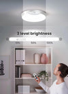 Motion Sensor Ceiling Light, 7.5inch 400LM LED Ceiling Light with Remote, USB Battery Powered Rechargeable Front Door Outside Light for Toilet, Garage, Shed, Loft, Basement, Hallway