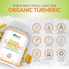 Organic Turmeric and Black Pepper Capsules 600mg - 365 Vegan Capsules 1 Year Supply - Soil Association Certified - High Strength Tumeric Curcumin Supplement - Made in The UK