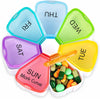 Portable Weekly Pill Box | Easy to Open 7 Day Premium Quality Tablet Box | Travel Pill Case with Snap Shut Lids Design |Tablet Organiser for Vitamins, Supplements & Medicine