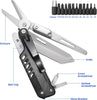 Multitool 5 in 1 Multifunctional Folding Pocket Knife, Folding Scissors, Detachable Stainless Steel Geometric Knife for Outdoor Camping Hiking (Extra 11 Screwdriver Bits)