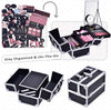 Makeup Box Vanity Case Cosmetic Organiser Case Beauty Box with Mirror and Magnification(5X) Spot Mirror, Black