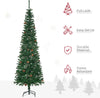 6.5FT Tall Pencil Slim Artificial Christmas Tree with Realistic Branches, Tip Count and Pine Cones, Pine Needles Tree, Xmas Decoration, Green