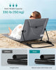 Set of 2 Folding Beach Sunloungers, Deck Beach Chairs Mats, Reclining Backrest, Lightweight Portable with Handle, for Camping Garden Pool, 158 x 55 cm, Slate Grey GCB251G01