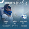 Travel Neck Pillow for Airplane – Patented Double Support for Head, Neck, and Chin. Best for Long Flights, Plane Sleeping, and Car Rides. Adjustable Size. Fully Washable. Carry Bag. Large, Gray