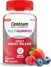 MultiGummies Energy Release, Multivitamin, including Vitamins D, B12 & B6 with Mixed Berry Natural Fruit Flavouring, 60 Chewable Gummies (Packaging may vary)