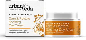 Calm & Restore Soothing Day Cream| Hydrating Face Cream with Sandalwood & Organic Aloe Vera| For Dry, Sensitive and Inflamed Skin| Moisturiser Face Women and Men| Collagen Face Cream| 50 ML