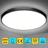 12 Inch 24W LED Flush Mount Ceiling Light Fixture, 5000K Daylight White, 3200LM, Black, LED round ceiling lighting, 240W Equivalent White Ceiling Lamp for Closets, Kitchens, Stairwells, Bedrooms.etc.