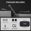 TW720 Wireless Microphones, Recargable Handheld Dynamic Mic, Auto-Pair Bluetooth Input Receiver, 2x25 UHF Frequencies, Click to Mute, 100m Range for Singing, Speech, Wedding, Church