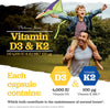 Vitamin D3 4000 IU and Vitamin K2 MK7 100μg - 150 Vegetarian Capsules - 5 Month Supply - High Strength Vitamin D K2 Supplement - Made in UK -