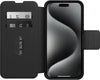 Strada Case for iPhone 15 Pro Max for MagSafe, Shockproof, Drop proof, Premium Leather Protective Folio with Two Card Holders, 3x Tested to Military Standard, Black