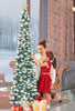 5FT Pop Up Christmas Tree with Timer 50 Lights, Tinsel Christmas Tree, Collapsible Artificial Pencil Tree Xmas Decoration for Indoor Home Apartment Porch Party, Easy Assembly