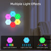 Hexagon Lights with Remote Control,RGB Light Panels, LED Panel Wall Light,Smart LED Wall Light Panels for for Gaming Setup/Wall Decoration/Home Bar Party(6 Pack)