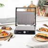Marblestone Health Grill – Electric Fold-Out Grill & Panini Maker, Non-Stick XL Plates 29 x 23cm, Opens Flat To 180°, Adjustable Temperature Control, Integrated Drip Tray, No Oil Needed, 2200W