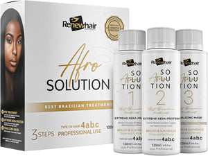 Brazilian Afro Smoothing System texture relised 120ml 3x Set Hair Straightening,Smooths, Strengthens,Softens Formaldhendy Free SMOOTH RENEW