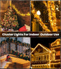 Cluster Christmas Lights Outdoor, 9m 600LEDs Christmas Tree Lights Mains Powered, Fairy Lights with 8 Modes&Timer&4 Brightness Levels&Waterproof with Remote for Garland/Party/Xmas Decorations