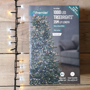 - 1000 Multi Action TreeBrights LED Lights with Timer - Warm White & White