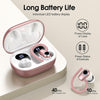 Wireless Earbuds, Bluetooth 5.3 Headphones with 4 ENC Noise Canceling Mic, 50H Stereo Dual LED Display Ear Buds, Sport Wireless Earphones with Earhooks, IP7 Waterproof Wireless Headphones, Rose Gold