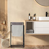 Black Towel Stand Free Standing Metal Towel Racks Freestanding 2 Tier Towel Rails Black Bath Towel Holder for Towel Washcloths Bathroom Accessories Storage 74x21x41CM