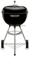Classic Kettle Charcoal Grill, Ø 47cm Grill Area, BBQ Grill with Porcelain-Enamelled Lid & Bowl, Lid Thermometer, Tripod Stand & Wheels, Chromed Grill Grate - Black (1241304)