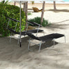 Outdoor Foldable Sun Lounger Set of 2, 4 Level Adjustable Backrest Reclining Sun Lounger Chair with Angle Adjust Sun Shade Awning for Beach, Garden, Patio, Black