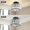 Crystal Ceiling Light - Easric Modern Ceiling Lights Living Room LED Ceiling Lighting Industrial Chandeliers Ceiling Lights for Bedroom Hallway Kitchen Bathroom,Black