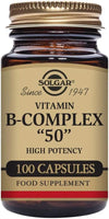 Vitamin B-Complex 50 High Potency - Supports Mental Performance - Reduces Tiredness & Fatigue - Vegan - 100 Vegetable Capsules