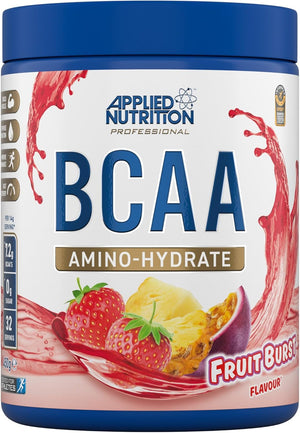 BCAA Powder - Branched Chain Amino Acids BCAAs Supplement, Amino Hydrate Intra Workout & Recovery Energy Drink (450g - 32 Servings) (Fruit Burst)