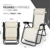 Gravity Chairs 2 Pack - Adjustable Reclining Zero Gravity Lounger for Garden & Patio - Foldable Lightweight Chairs with Ergonomic Support - Durable Textilene Fabric & Non-Slip Feet-Cream 2pk