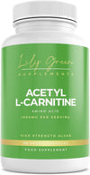 Lily Green | Acetyl L-Carnitine 1000mg per Serving | 90 Vegan Capsules | High Strength ALCAR | Acetyl L Carnitine | No Artificial Additives | Made in UK